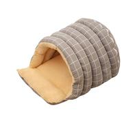 Fzaqwen Lit de Chat Grotte Design Semi Enveloppant avec Finition en Polaire Douillette et Intérieur Spacieux Apporte Chaleur et Sérénité pour Chats Adapté à A, Gris