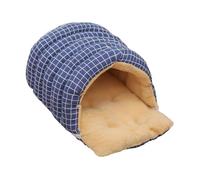 Fzaqwen Lit de Chat Grotte Design Semi Enveloppant avec Finition en Polaire Douillette et Intérieur Spacieux Apporte Chaleur et Sérénité pour Chats Adapté à A, Bleu