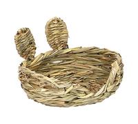 Fzaqwen Lit d'herbe, Litière pour Animaux de Compagnie, Nichoir en Herbe pour Lapins et écureuils, Style Demi-Ouverture