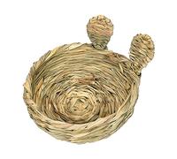 Fzaqwen Lit d'herbe, Litière pour Animaux de Compagnie, Nichoir en Herbe pour Lapins et écureuils, Style d'ouverture Ronde