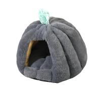 Fzaqwen Maison-Chat en Forme de Tente-abri avec Lit et Citrouille Décorative, Offrant Un Espace Semi-Clos Idéal pour Créer Un Refuge Chaleureux pour Votre Cha, Gris Foncé