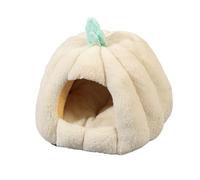 Fzaqwen Maison-Chat en Forme de Tente-abri avec Lit et Citrouille Décorative, Offrant Un Espace Semi-Clos Idéal pour Créer Un Refuge Chaleureux pour Votre Cha, Beige