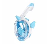 Fzaqwen Masque de Plongée Enfant Lunettes Tuba Snorkeling Face Cover Étanche avec Conception Antientrée d'eau et Tube en Silicone Adapté aux Piscines Plage Entraînement, Light Blue