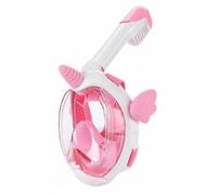 Fzaqwen Masque de Plongée Enfant Lunettes Tuba Snorkeling Face Cover Étanche avec Conception Antientrée d'eau et Tube en Silicone Adapté aux Piscines Plage Entraînement, Pink