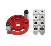 Fzaqwen Outil Dowel Drill Poche avec Guide Centré Outil de Fixation de Perçage Auto-centrant En Acier Inoxydable Manchon Vertical Parfait P, Rouge, Guide-mèche
