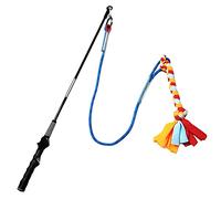Fzaqwen Perche à Pêche pour Chien avec Corde en Polaire pour Races - Jouet Interactif et Robuste pour Chiens de Toutes Tailles