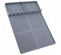 Fzaqwen Plateau Latéral Barbecue Support Ustensiles Organisateur Tapis Silicone Résistant à la Chaleur avec Protection Contre Huiles et Rayures Usage Pratique Adapté Événements Plein Air, Gris