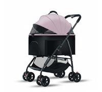 Fzaqwen Poussette pour Animaux Chariot Panier Landau 2 en 1 Panier Séparable Pliage en Trois Secondes Roues EVA Résistantes Cabine Ventilée 65cm Adaptée aux, Rose