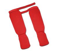 Fzaqwen Protège-Tibia Arts Martiaux à Enfiler Facilement Mousse Épaisse Contre Les Chocs Profil Ergonomique Assurant Stabilité Pendant Mouvement Rapide Adapté, Red, M