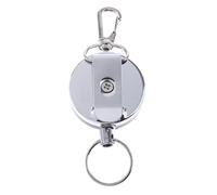 Fzaqwen Retractable Key Chain Extensible avec Attache Ceinture à Mousqueton Crochet Porte-clés Clip Support d'Identifiant Acier Fonction, Noir
