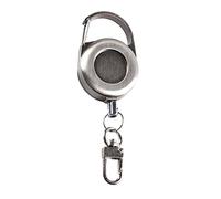 Fzaqwen Retractable Porte-clés avec Mousqueton Résistant Accroche Ceinture Portable Câble Extensible Boucle à Libération Rapide en Alliage de Zinc Adapté Au C, Argent Gris