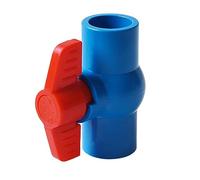 Fzaqwen Robinet à Bille PVC Tuyau Robinet D'Arrêt Poignée Manuelle Assemblage Vanne Compacte Résistance Convient pour Arrosage Piscines Aquaculture Tr, bleu 25mm