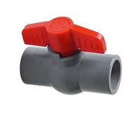Fzaqwen Robinet à Bille PVC Tuyau Robinet D'Arrêt Poignée Manuelle Assemblage Vanne Compacte Résistance Convient pour Arrosage Piscines Aquaculture Tr, gris 25mm