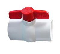 Fzaqwen Robinet à Bille PVC Tuyau Robinet D'Arrêt Poignée Manuelle Assemblage Vanne Compacte Résistance Convient pour Arrosage Piscines Aquaculture Tr, blanc 40mm