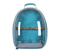 Fzaqwen Sac à Dos pour Oiseaux avec Fenêtre Panoramique, Ventilation et Perchoir, Design Ergonomique avec Poignée et Fermeture éclair, Fond Amovible, Bleu Clair
