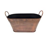 Fzaqwen Seau à Cendres de Bois avec Anse Métal Bac Range-bûches Grande Capacité Porte-bûches Conteneur Porte-outils Cheminée Poignée Résistante Fini Rétro