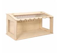 Fzaqwen Structure d'Élevage en Bois Côtés Transparents Couvercle Pivotant pour Hamsters Cailles Fentes d'Aération Moulure Décorative pour Entrien Facile à Domicile, 80 40 40 Cm