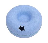 Fzaqwen Tunnel pour Chat en Feutre en Forme de Donut, Pouvant Accueillir Plusieurs Chats, Lavable, avec Fermeture éclair Amovible, Universel et Adapté à Toute, Bleu 50cm