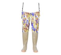 Fzaqwen Waders de Pêche Cuissardes avec Bottes Intégrées Pantalon Étanche PVC Chaussures de Pêche Respirantes pour Adulte Semelle Grip pour Marche Prolongée A, Taille 43