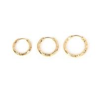 FZBANG Lot de 10 Boucles d'oreilles créoles moletées en Acier Inoxydable, plaquées Or PVD 10/12/14, Style Punk Hip-hop, Piercing, Fabrication de Bijoux, Accessoires DIY