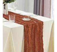 FZBANG Lot de 10 chemins de Table en Gaze 40 x 270 cm pour Mariage, fête prénuptiale, Anniversaire