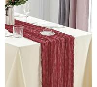 FZBANG Lot de 10 chemins de Table en Gaze 40 x 270 cm pour Mariage, fête prénuptiale, Anniversaire