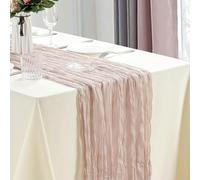 FZBANG Lot de 10 chemins de Table en Gaze 40 x 270 cm pour Mariage, fête prénuptiale, Anniversaire