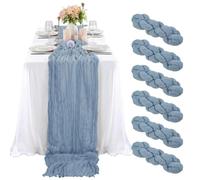 FZBANG Lot de 6 chemins de Table en Gaze de Sable Semi-Transparente pour décoration de Table de Mariage, Arche de décoration de Mariage, Douche Nuptiale