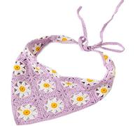 FZBNSRKO Bandeau pour cheveux - 1 lot de bandanas en tricot au crochet pour cheveux à motif floral pour femmes et filles, violet