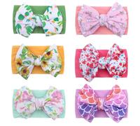 FZBNSRKO Bandeaux en nylon pour bébé fille avec nœuds floraux, bandeaux aléatoires en nylon doux avec nœuds, turban pour cheveux, accessoires pour cheveux pour filles, nourrissons, tout-petits enfants