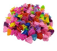 FZBNSRKO Lot de 100 mini pinces à cheveux colorées pour petites filles ou bébés nés (style uni)