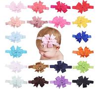 FZBNSRKO Lot de 20 bandeaux élastiques à cheveux en ruban gros-grain pour adolescente, jeune fille (couleur aléatoire, 8,1 x 8,1 cm)