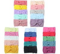 FZBNSRKO Lot de 20 bandeaux en nylon pour bébé fille avec nœuds faits à la main pour nouveau-né fille (couleur aléatoire)