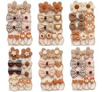 FZBNSRKO Lot de 40 élastiques à cheveux pour bébé - Jolis élastiques à cheveux avec fleurs/nœuds/dessins animés - Élastiques en caoutchouc pour queue de cheval pour bébés filles (aléatoire)