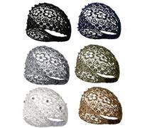 FZBNSRKO Lot de 6 bandeaux élastiques en dentelle pour femmes/filles (couleur mélangée)