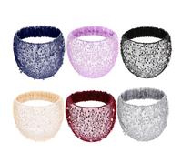 FZBNSRKO Lot de 6 bandeaux larges en dentelle, élastiques antidérapants et perles pour femmes/grandes filles