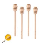 Fzcyuoo Agitateur de mélange de Miel en Bois de 6 Pouces, bâtonnets à tremper Le Miel, cuillère à Miel à Long Manche, cuillère à Miel en Bois, Barre d'agitation, Peigne à Miel 4 pièces
