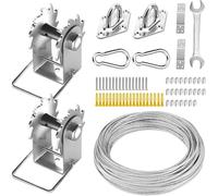 FZENeast Le kit de matériel de Voile d'ombrage Comprend des treuils et Un câble métallique, kit de matériel en Acier Inoxydable antirouille pour Installation de Voile d'ombrage rectangulaire carrée