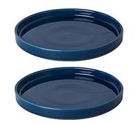 Fzfeiyy Lot de 2 soucoupes en céramique pour Plantes d'intérieur 17,8 cm - Plateaux d'égouttement, soucoupes pour Pot de Fleurs (Bleu)