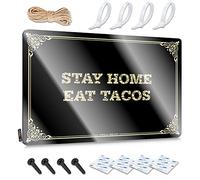 FZFN Accessoires de camping pour camping-car - Décoration murale rétro - Stay Home Eat Tacos - Décoration murale rustique (20 x 30 cm)