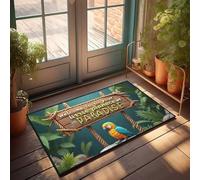 FZFN Accessoires de chambre cool pour adolescents garçons Bienvenue à votre petit morceau de paradis : un havre tropical, paillasson d'extérieur en forme de pattes de pattes, cadeaux pour décoration