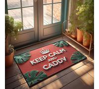FZFN Accessoires de chambre cool pour adolescents garçons Keep Calm And Caddv : une couronne tropicale devise paillasson d'extérieur tapis de patte cadeau pour décoration d'intérieur (40 x 60 cm)