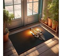 FZFN Applique murale dorée avec deux bougies. Petit et petit tapis | Décorations de patio d'extérieur durables et lavables anti-fatigue Science du sol antidérapant (40 x 60 cm)