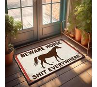 FZFN Beware Horse Shit Everywhere Decor For Man Cave Protector for Pets - Tapis à poils bas pour la maison (40 x 60 cm)