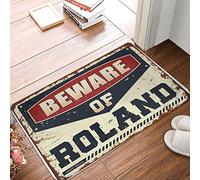 FZFN Beware Of Roland Grande décoration de porte de bain d'automne - Tapis de sol durable et imperméable (40 x 60 cm)