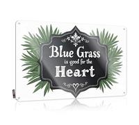 FZFN Décoration de bar en métal Blue Grass Benefits: A Heart-Healthy Lifestyle Expliqué Panneau en étain pour chambre de garçon (30 x 40 cm)