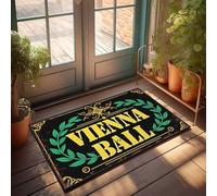 FZFN Décoration de bar pour la maison, panneau de boule de Vienne vintage avec couronne de laurier, décoration extérieure, grand tapis de bienvenue extérieur (40 x 60 cm)