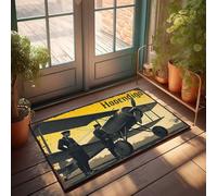 FZFN Décoration d'intérieur pour hommes avion vintage avec officiers en uniforme : Bogendigo Aviation Hist Paillasson Décorations de piscine Extérieur Uni Paillasson pour travaux manuels (50 x 80 cm)