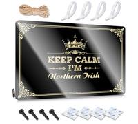 FZFN Décoration imperméable à l'eau, impression rétro vintage pour café, pub, cour | Décoration de chambre d'adolescent pré-percée personnalisée Keep Calm I'm Northern Irish (30 x 40 cm)
