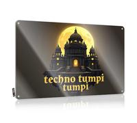 FZFN Décoration murale en métal - Golden Gateway : A Mystical Architectural Journey Under The Full M - Accessoire de garage pour homme caverne - 30 x 40 cm